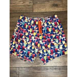 Robert Graham Men's Sz 34 Poolside Drinks Swim Trunks Shorts Drawstring Lined